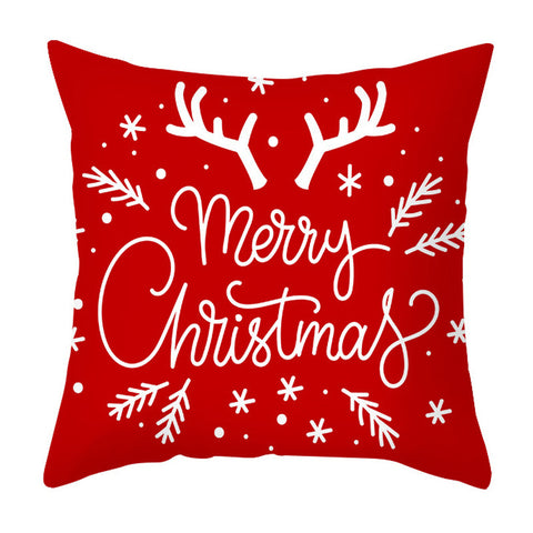 Christmas Pillow Cover Cartoon Letter Print Cushion Cover Office Sofas Pillow Cover