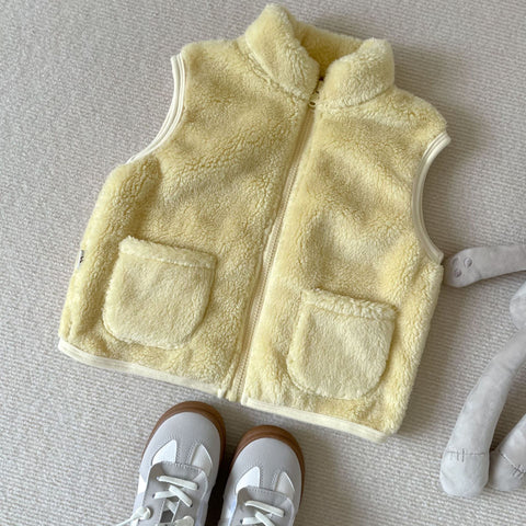 Autumn And Winter New Boys And Girls Cotton Vest Children Keep Baby Warm Plush Outerwear Vest Foreign Trade WeChat