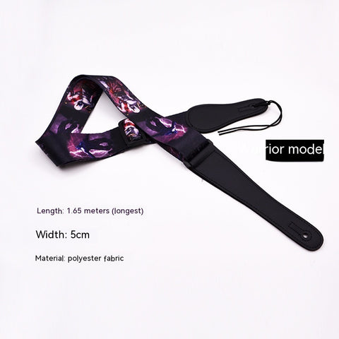 Guitar Accessories Acoustic Wooden Guitar Strap Electric Guitar Bass Shoulder Strap Printed Strap