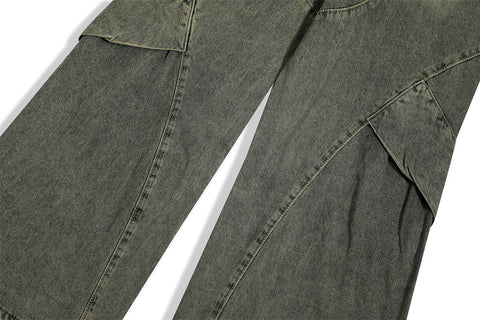 Washed Denim Overalls For Men