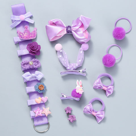 Children's Hair Accessories 18-piece Set Crown Bow Headdress