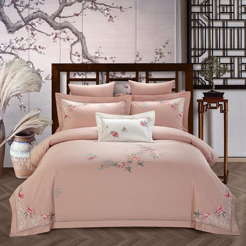 New Chinese Style Cotton 60s Long-staple Cotton Four-piece Cotton Embroidery Hotel Four-piece Hotel