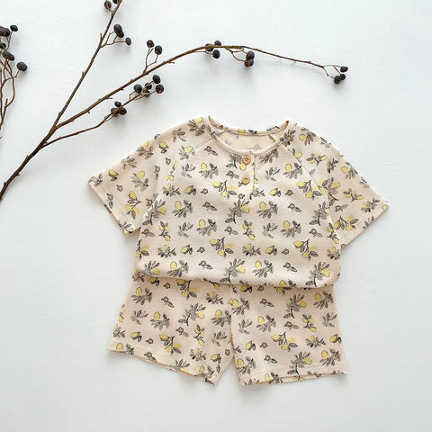 Children's Fashion Print Loungewear Pajamas Set