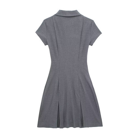 New Polo Collar Zipper Dress