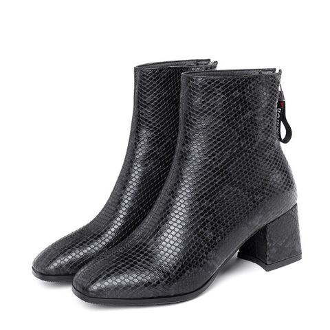Women's boots with thick heel and large size