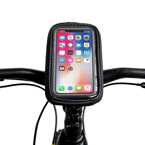 Bicycle touch screen handlebar bag on tube bag