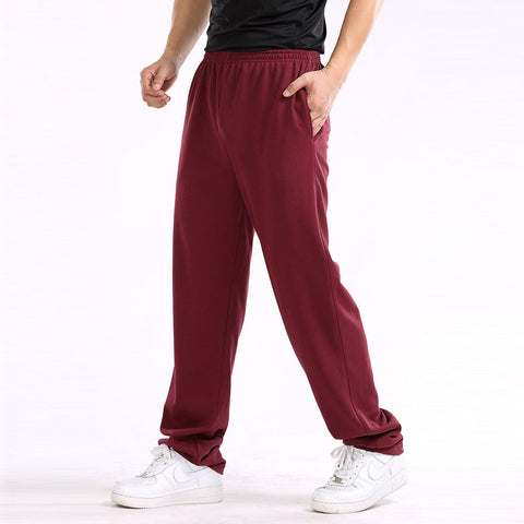 Spring And Summer Thin Elastic Waist Men's Loose Straight Leg Cotton Casual Long Pants