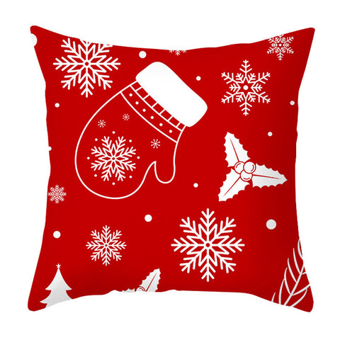 Christmas Pillow Cover Cartoon Letter Print Cushion Cover Office Sofas Pillow Cover