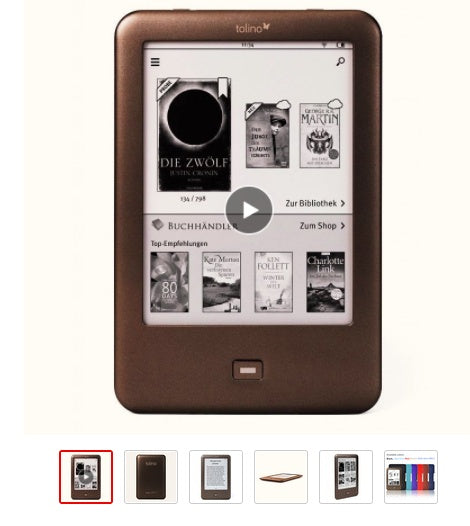 German Tolino Shine e-book reader