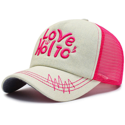 Spring And Summer Fashion Embroidery Alphabet Peaked Cap Outdoor Travel