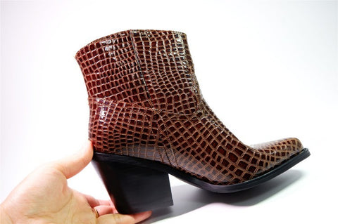 Women's Chunky Heel Short Martin Boots