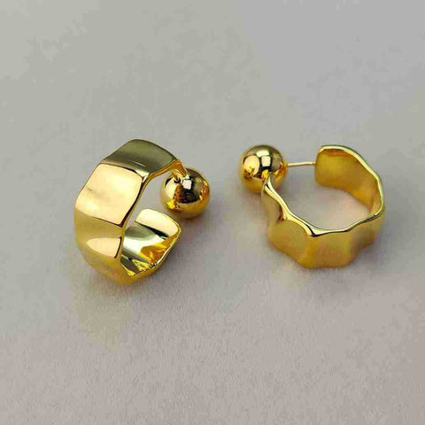 New Chinese Plant Series Brushed Rolled Leaf Three-dimensional Delicate Earrings