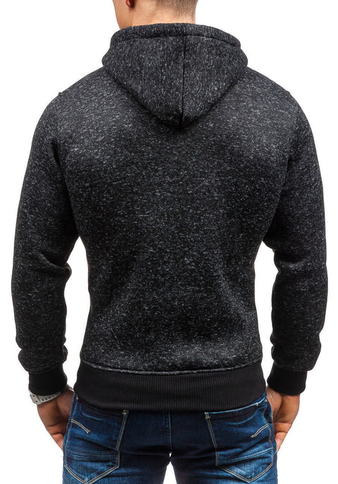 Men's Fleece Cardigan Crew Neck Sweatshirt Jacket