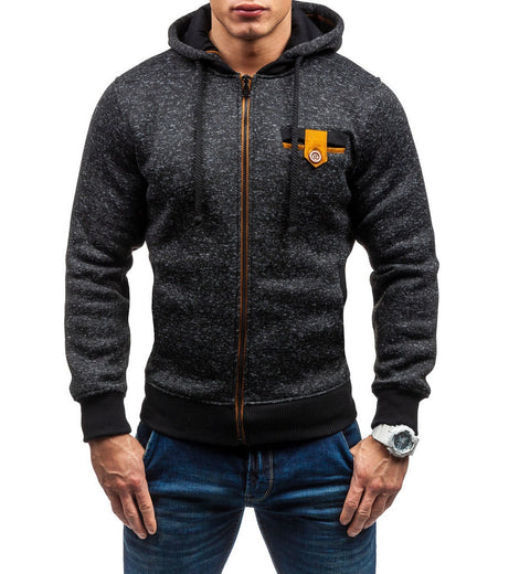Men's Fleece Cardigan Crew Neck Sweatshirt Jacket