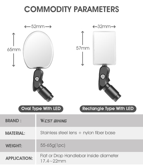 Bicycle Convex Rearview Mirror Riding Equipment