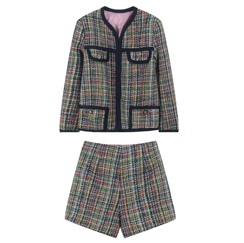 French Minority Elegant Celebrity Tweed S Family Coat Knitting Cardigan Women Shorts Suit Women\'S Open Sale