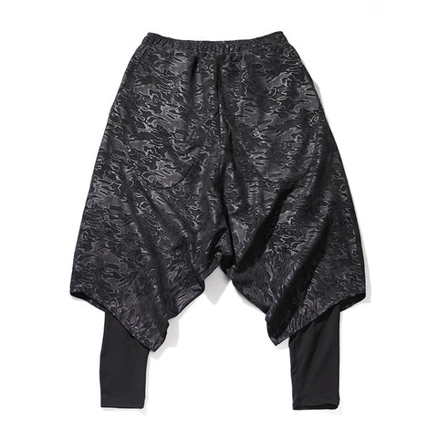 Embossed double-layer men's baggy pants