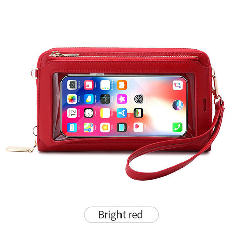 Touch Screen Mobile Phone Bag Female RFID Anti-theft Brush