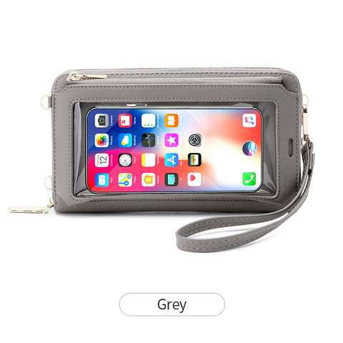 Touch Screen Mobile Phone Bag Female RFID Anti-theft Brush