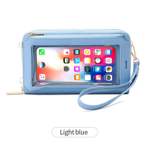 Touch Screen Mobile Phone Bag Female RFID Anti-theft Brush