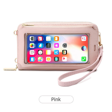 Touch Screen Mobile Phone Bag Female RFID Anti-theft Brush