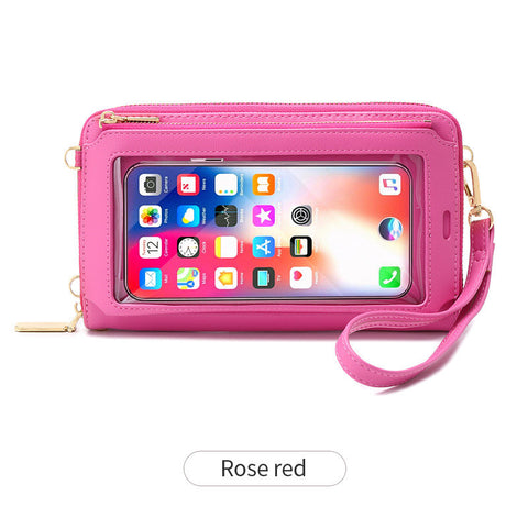 Touch Screen Mobile Phone Bag Female RFID Anti-theft Brush