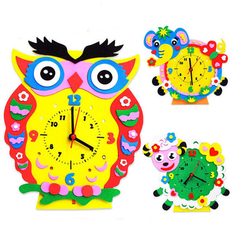 EVA Cartoon Clock Creative Children DIY Crafting
