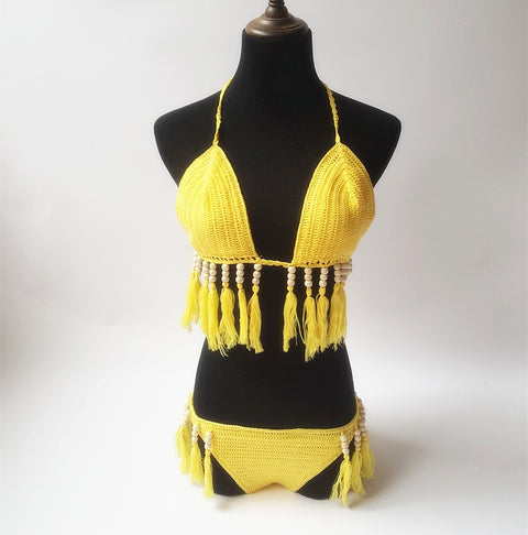Braided fringe bikini
