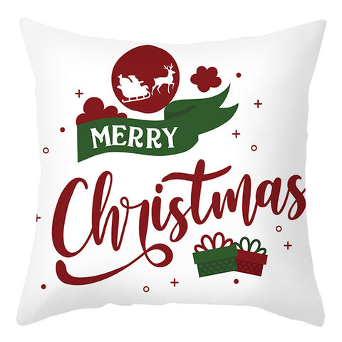 Christmas Pillow Cover Cartoon Letter Print Cushion Cover Office Sofas Pillow Cover