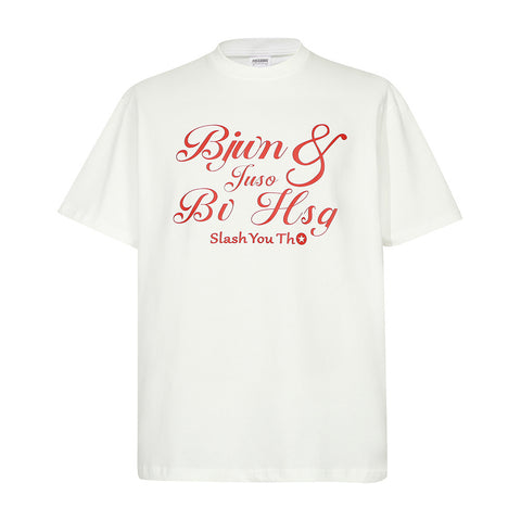 Fashion Hand-painted Art Letter Short Sleeve Men