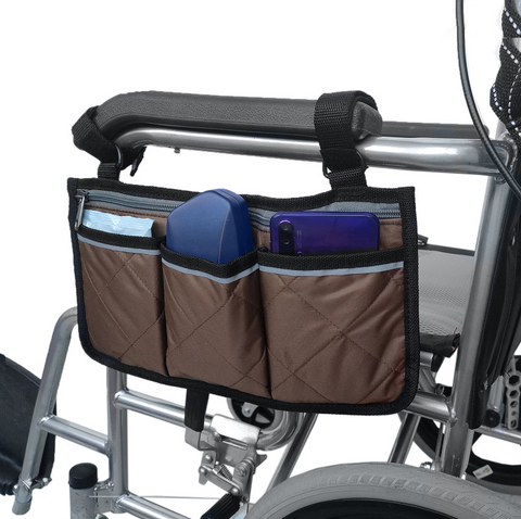 Wheelchair side storage bag