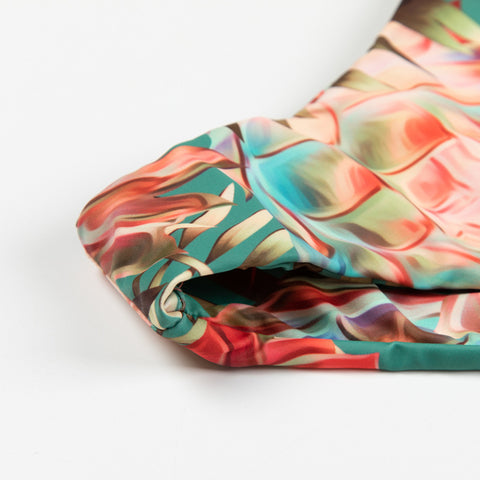 Leaf print split bikini