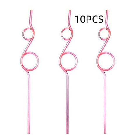 Disposable Plastic Straw With Crystal Shape