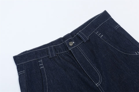 Letter Printing Straight Denim Shorts Men