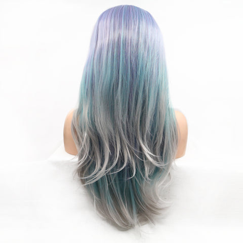 Women's Chemical Fiber Front Lace Long Straight Hair Cover