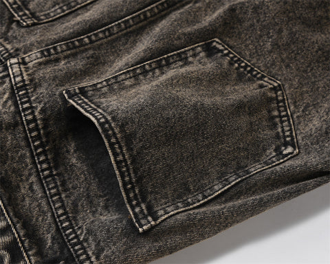 Pleated Loose Denim Trousers Men