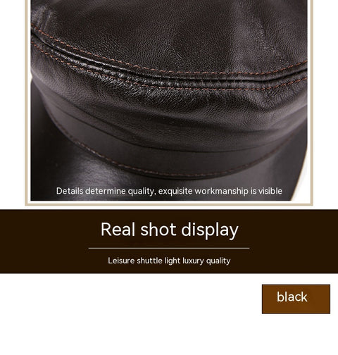 Autumn And Winter Sheepskin Flat-top Hat