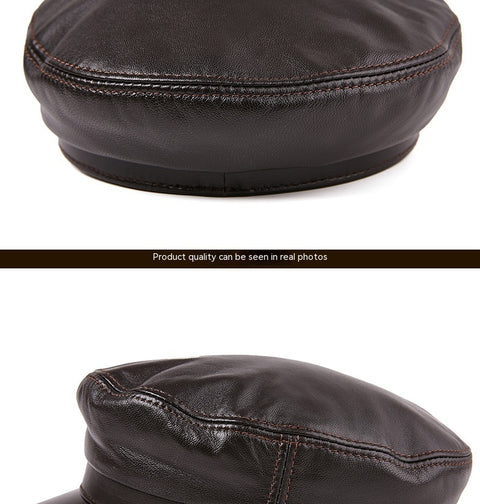 Autumn And Winter Sheepskin Flat-top Hat