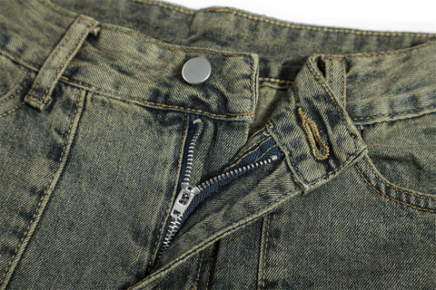 Washed Denim Overalls For Men