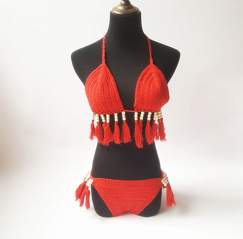 Braided fringe bikini
