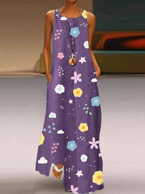 Summer New Style Women's Pocket Fashion Printed Dress