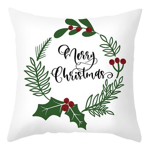 Christmas Pillow Cover Cartoon Letter Print Cushion Cover Office Sofas Pillow Cover