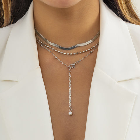 Hip Hop Niche Metal Snake Bone Chain Necklace