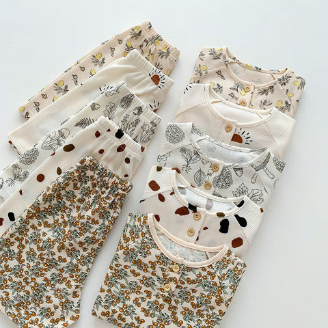 Children's Fashion Print Loungewear Pajamas Set