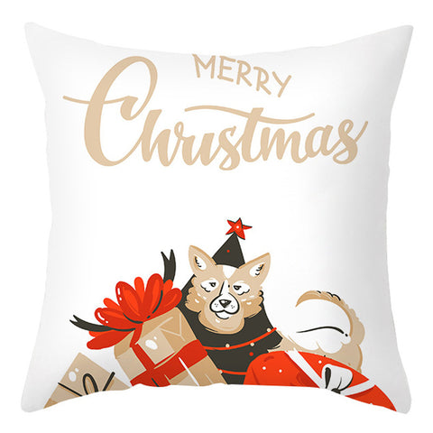 Christmas Pillow Cover Cartoon Letter Print Cushion Cover Office Sofas Pillow Cover