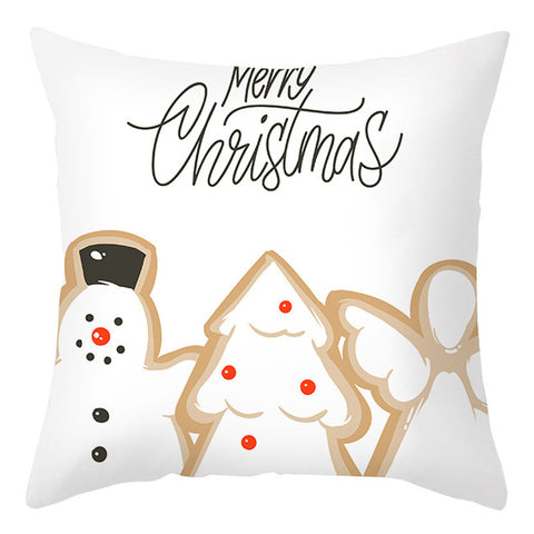 Christmas Pillow Cover Cartoon Letter Print Cushion Cover Office Sofas Pillow Cover