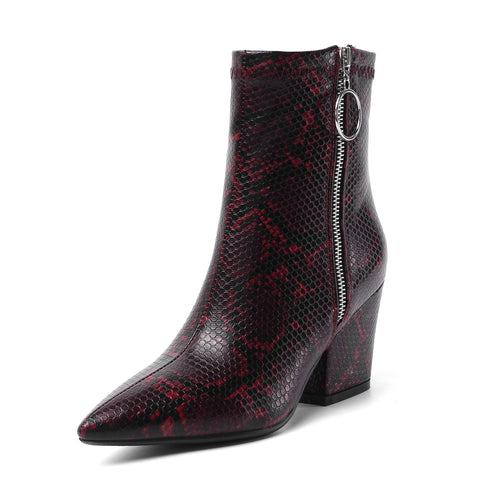 Serpentine ankle boots