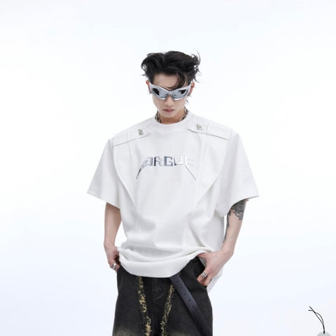 Three-dimensional Cutting Piece Padded Shoulder Short Sleeve