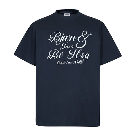 Fashion Hand-painted Art Letter Short Sleeve Men