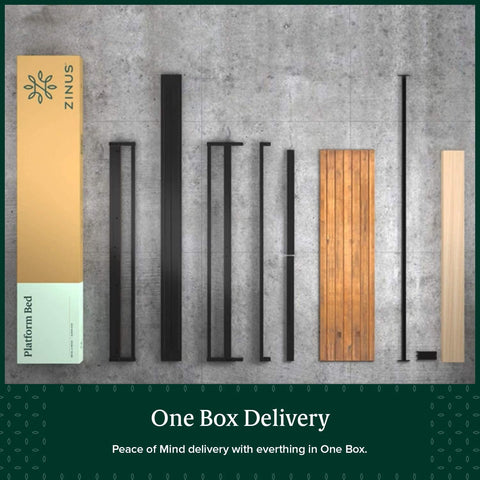 Ironline Double Bed Frame Base /Y/Metal Pine Wood Suzanne Heavy Solid Wood Platform/Bedroom Furniture Industrial